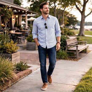 UNTUCKit Beaumont Slim Fit Blue Check Button Down Shirt XXL